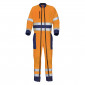 ORANGE/MARINE - Combinaison professionnelle de travail homme transport artisan logistique chantier