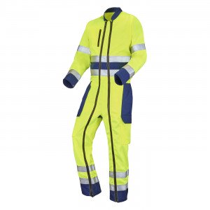 JAUNE/MARINE - Combinaison professionnelle de travail homme manutention artisan logistique chantier