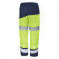 JAUNE/MARINE - Pantalon haute visibilité professionnel de travail homme artisan transport chantier manutention