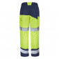 JAUNE/MARINE - Pantalon haute visibilité professionnel de travail homme artisan transport chantier manutention