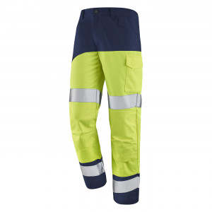 ORANGE/MARINE - Pantalon haute visibilité professionnel de travail homme transport artisan manutention chantier