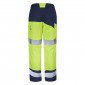 JAUNE/MARINE - Pantalon haute visibilité professionnel de travail homme logistique chantier manutention artisan