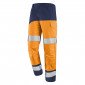 ORANGE/MARINE - Pantalon haute visibilité professionnel de travail homme logistique chantier manutention artisan