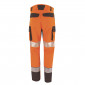ORANGE/GRIS - Pantalon haute visibilité professionnel de travail homme logistique chantier transport artisan