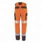 ORANGE/GRIS - Pantalon haute visibilité professionnel de travail homme transport chantier logistique artisan