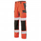 ORANGE/GRIS - Pantalon haute visibilité professionnel de travail homme logistique chantier transport artisan