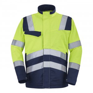 ORANGE/MARINE - Blouson professionnel de travail homme manutention chantier logistique artisan