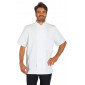 BLANC - Veste de cuisine manches courtes professionnelle de travail à manches courtes mixte restaurant serveur restauration cui