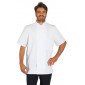 BLANC - Veste de cuisine manches courtes professionnelle de travail à manches courtes mixte serveur restauration hôtel cuisine