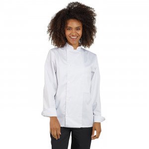 BLANC - Veste de cuisine manches longues professionnelle de travail à manches longues mixte hôtel restaurant cuisine restaurati