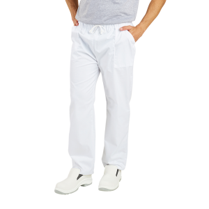 BLANC - Pantalon professionnelle de travail mixte aide a domicile infirmier auxiliaire de vie médical