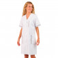 BLANC/PERLE - Blouse professionnelle de travail blanche à manches courtes femme auxiliaire de vie infirmier aide a domicile méd
