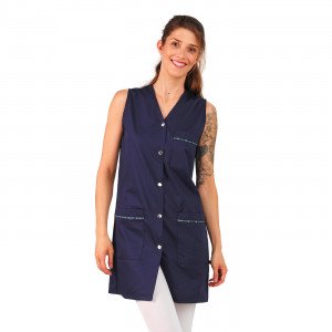 SAUGE/WAX - Blouse professionnelle de travail sans manches femme entretien aide a domicile menage auxiliaire de vie