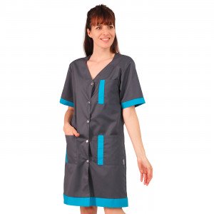 ARDOISE/ATOLL - Blouse professionnelle de travail à manches courtes femme internat entretien école menage
