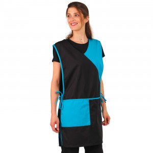 NOIR/ATOLL - Chasuble tablier blouse professionnel femme menage auxiliaire de vie entretien aide a domicile
