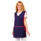 MARINE/FUCHSIA - Chasuble tablier blouse professionnel femme entretien aide a domicile menage auxiliaire de vie