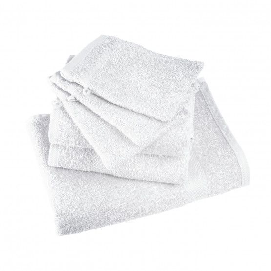 BLANC - Gant de toilette professionnel de travail blanc 100% Coton coiffeur médical esthéticienne infirmier
