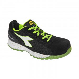 NOIR/VERT - Chaussure de sécurité S1P professionnelle de travail noire EN ISO 20345 S1P mixte manutention artisan transport chan