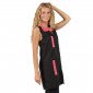 NOIR/FUCHSIA - Blouse professionnelle de travail sans manches femme aide a domicile menage auxiliaire de vie entretien
