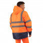 ORANGE/MARINE - Parka Haute visibilité 4 en 1 professionnelle de travail homme logistique artisan manutention chantier