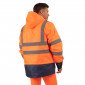 ORANGE/MARINE - Parka Haute visibilité 4 en 1 professionnelle de travail homme manutention artisan logistique chantier