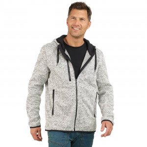 GRIS - Veste à capuche zippée chinée professionnelle de travail à manches longues homme auxiliaire de vie médical aide a domicil