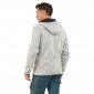 GRIS - Veste à capuche zippée chinée professionnelle de travail à manches longues homme auxiliaire de vie infirmier aide a domic