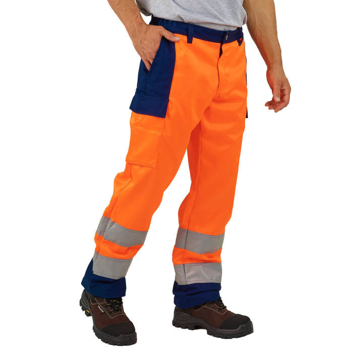 Jogging haute-visibilité Marine/Orange fluo