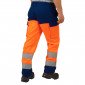 ORANGE/MARINE - Pantalon haute visibilité professionnel de travail homme logistique chantier transport artisan