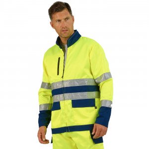 JAUNE/MARINE - Blouson professionnel de travail homme logistique chantier transport artisan