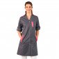 ARDOISE/FUCHSIA - Blouse professionnelle de travail à manches transformables femme foyer entretien crèche menage