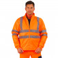 ORANGE/MARINE - Parka Haute visibilité 4 en 1 professionnelle de travail homme transport artisan manutention chantier