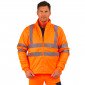 ORANGE/MARINE - Parka Haute visibilité 4 en 1 professionnelle de travail homme chantier transport artisan logistique