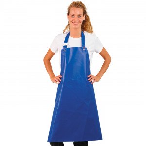 BLEU - Tablier plastique PVC pour femme de cuisine professionnel blanc en PVC femme serveur menage restauration entretien