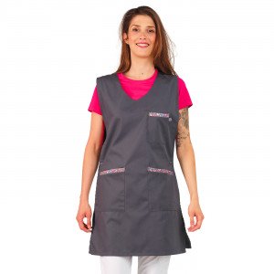 PRUNILLE/FLEURS - Chasuble tablier blouse professionnel femme menage auxiliaire de vie entretien aide a domicile