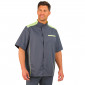 ARDOISE/ANIS - Veste de cuisine manches courtes professionnelle de travail à manches courtes homme restauration cuisine hôtel se