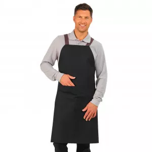 NOIR - Tablier de cuisine professionnel noir BIO 100% coton mixte cuisine hôtel restaurant serveur