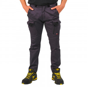 GRIS/NOIR - Pantalon de travail professionnel homme transport chantier manutention artisan