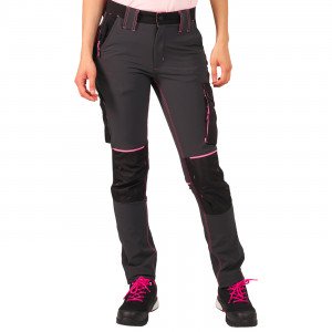 GRIS/ROSE - Pantalon de travail professionnel femme logistique artisan manutention chantier