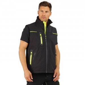 NOIR - Veste de travail professionnelle sans manches mixte transport artisan manutention chantier