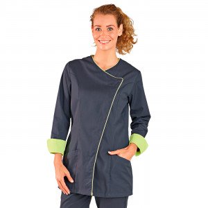 ARDOISE/ANIS - Veste de cuisine manches longues professionnelle de travail à manches longues femme hôtel serveur restauration re