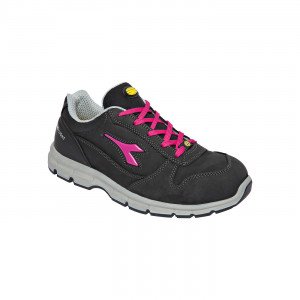 NOIR/FUCHSIA - Chaussure de sécurité S3 professionnelle de travail noire ISO EN 20345 S3 femme artisan manutention chantier logi