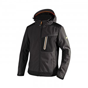 GRIS/NOIR - Softshell professionnelle de travail homme - PROMO logistique artisan manutention chantier