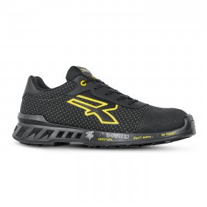 NOIR/JAUNE - Chaussure de sécurité S3S professionnelle de travail noire EN ISO 20345 S3S homme foyer manutention logistique tra