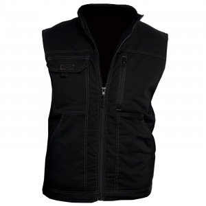 NOIR - Gilet de travail professionnel sans manches homme manutention artisan logistique chantier