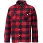 ROUGE/NOIR - Chemise professionnelle de travail homme artisan transport chantier logistique