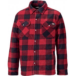 ROUGE/NOIR - Chemise professionnelle de travail homme logistique chantier transport artisan