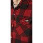 ROUGE/NOIR - Chemise professionnelle de travail homme artisan transport chantier logistique