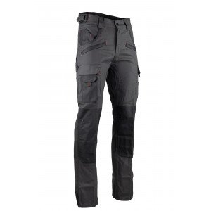 GRIS/NOIR - Pantalon de travail professionnel homme logistique chantier transport artisan