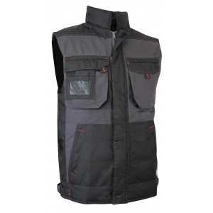 GRIS/NOIR - Gilet de travail professionnel homme logistique chantier transport artisan